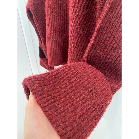 🍷 Joe’s Jeans Collection “Bordeaux” Knit Oversized, Cropped Sweater – XS/S - Picture 4 of 9